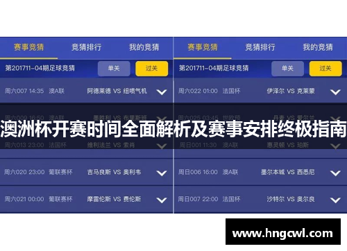 澳洲杯开赛时间全面解析及赛事安排终极指南 澳洲杯开赛时间全面解析及赛事安排终极指南